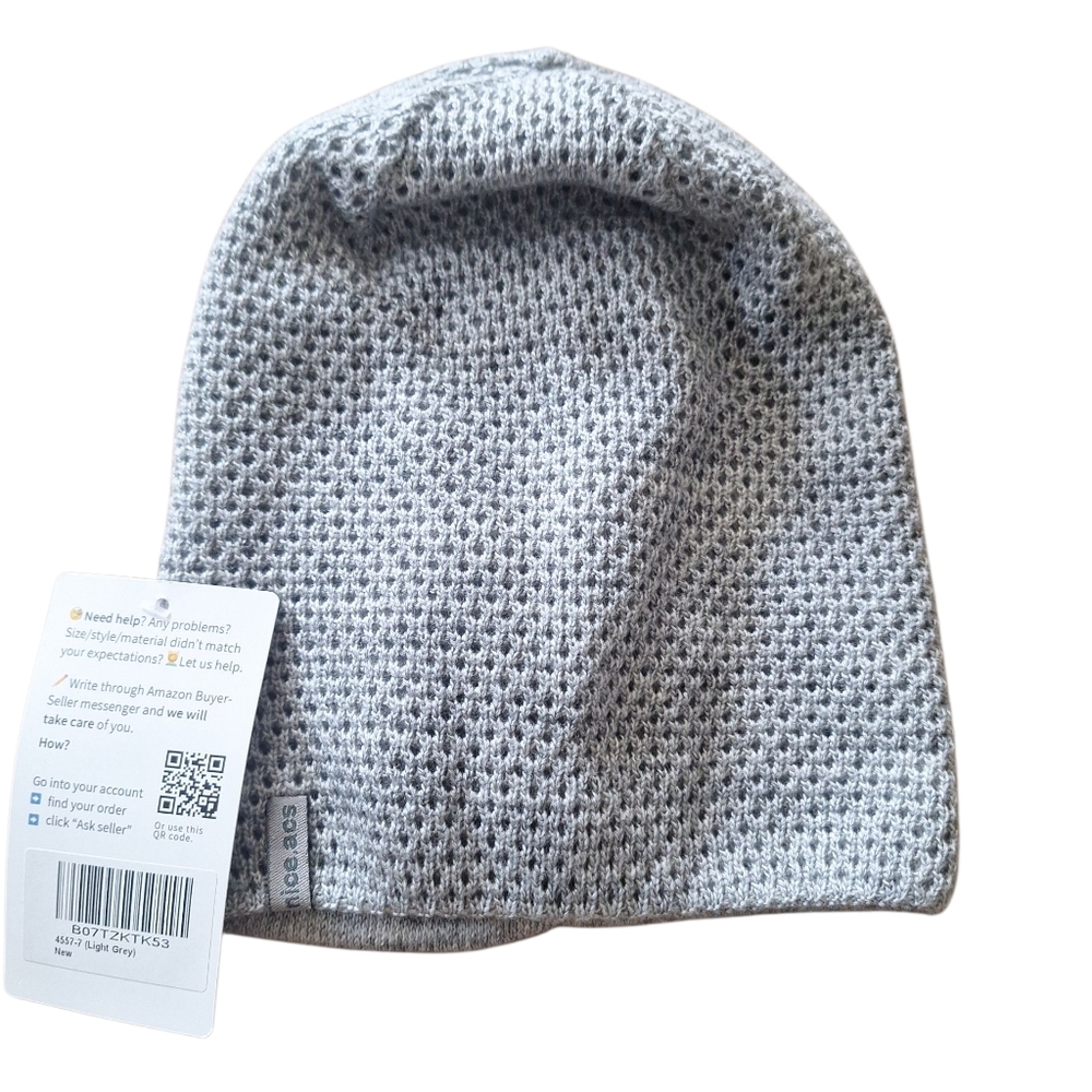 NWT Nice.Acs Light Gray Knit Angora and Wool Blend Beanie